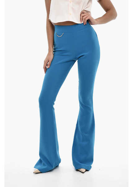 Pantaloni office DSQUARED2 High Waist Boot Cut Pants With Chain Light Blue Femei (BM 17994085) 1