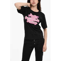 Tricouri Crewneck T-Shirt With Glittered Print Femei