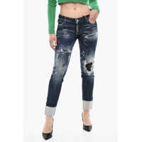 Blugi drepti Vintage Effect Regular Jeans With Leather Patch Femei