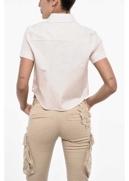 Camasi casual DSQUARED2 Cotton Poplin Shirt With Breast Pocket Pink Femei (BM 17994448) 2