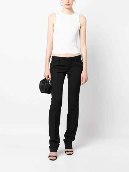 Pantaloni office DSQUARED2 Virgin Wool Pants With Lace Details Black Femei (BM 17994451) 2