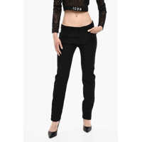 Pantaloni office Virgin Wool Pants With Lace Details Femei