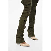 Pantaloni casual DSQUARED2 Dama - Pantaloni casual DSQUARED2 Regular Waist Cotton Twill Cargo Pants With Floral Applicati Military Green Femei (BM 17994454) - B-mall.ro