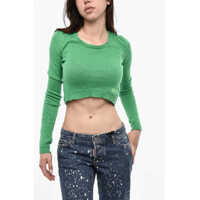 Pulovere Cropped Cashmere Crew-Neck Sweater Femei