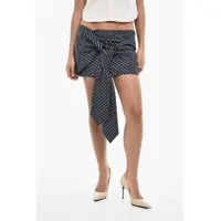 Fuste scurte Striped Miniskirt With Maxi Bow Femei