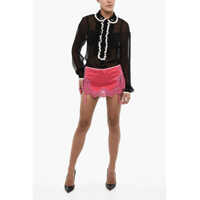 Fuste scurte Dama - Fuste scurte DSQUARED2 Macrame Lace Two-Tone Miniskirt Pink Femei (BM 17994481) - B-mall.ro