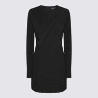 Rochii Versace Black Viscose Blend Dress Femei