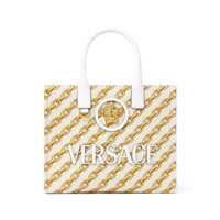 Genti de mana Versace White And Yellow Cotton Totes Femei