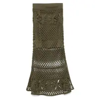 Fuste Pinko Green 'Crispo' Midi Skirt Embroidered Femei
