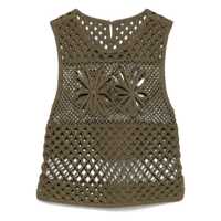 Topuri Pinko Green 'Gonzano' Knit Top Femei