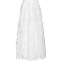 Fuste Pinko White 'Leggero' Lace Midi Skirt Femei