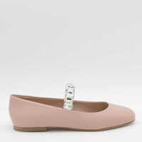 Balerini Casadei Beige Leather Flats Femei