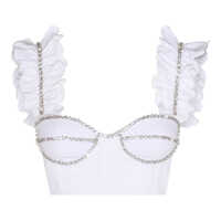 Topuri Area White Cotton Pox Top Femei