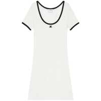 Rochii Courrèges White Cotton Mini Dress Femei