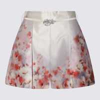 Pantaloni casual Zimmermann White Silk Shorts Femei