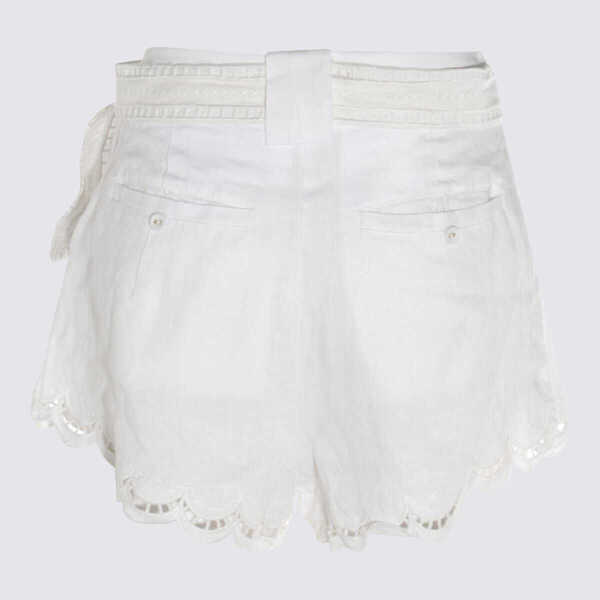 Pantaloni casual FARM RIO Farm Rio White Linen Shorts WHITE Femei (BM 17997684) 2