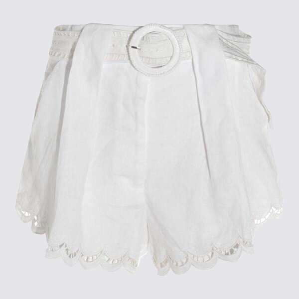 Pantaloni casual FARM RIO Farm Rio White Linen Shorts WHITE Femei (BM 17997684) 1