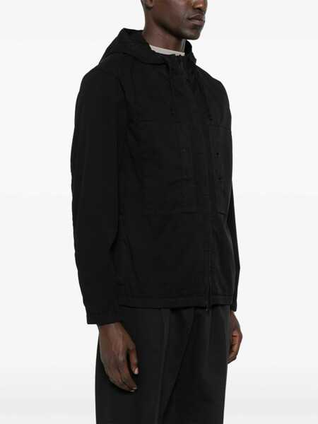 Geci Stone Island Stone Island Hooded Cotton Jacket Black Barbati (BM 17997879) 2