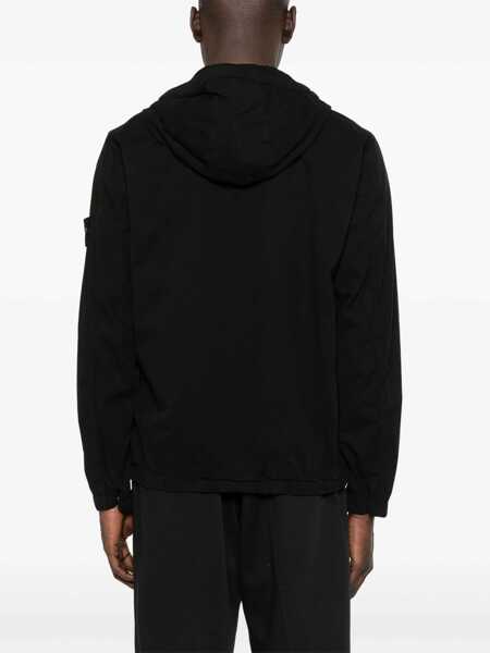 Geci Stone Island Stone Island Hooded Cotton Jacket Black Barbati (BM 17997879) 3