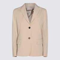 Geci Montedoro Montedoro Beige Cotton Casual Jacket Femei