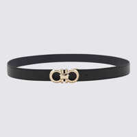 Curele Salvatore Ferragamo Black Leather Belt Barbati