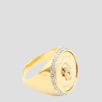 Bijuterii Alexander McQueen Gold Tone Metal Ring Femei