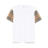 Tricouri Burberry White And Beige Cotton T-Shirt Femei