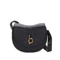 Genti de umar Burberry Black Leather Rocking Horse Shoulder Bag Femei