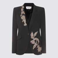 Sacouri Alexander McQueen Black Viscose Blazer Femei