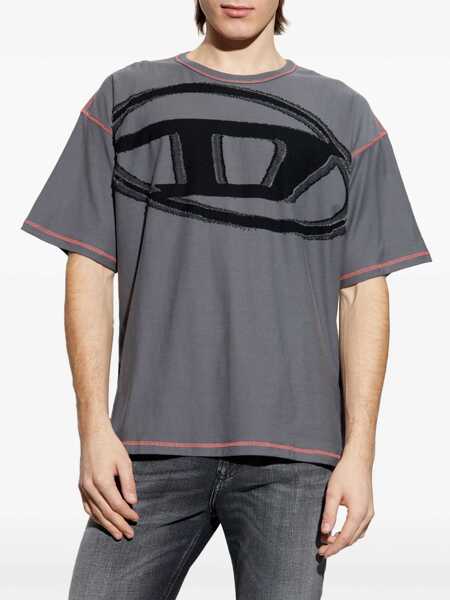 Tricouri Diesel Diesel Grey Cotton T-Shirt GREY Barbati (BM 18003705) 3