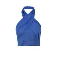 Topuri Balmain Blue Viscose Blend Top Femei