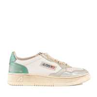 Sneakers Autry Medalist Low Super Vintage Sneakers In Brushed Leather Color Silver And Aqua Femei