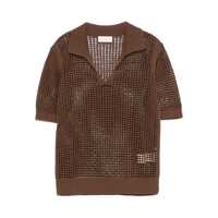 Tricouri Polo MC2 Saint Barth Chocolate Brown Cotton Blended Polo Femei