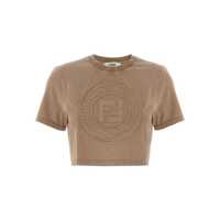 Tricouri Fendi Logo Cotton T-Shirt Femei