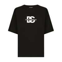 Tricouri Black T-Shirt With Crew Neck And Printed Logo On The Front In Cotton Man Barbati