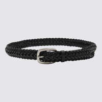 Curele Golden Goose Black Leather Houston Belt Barbati