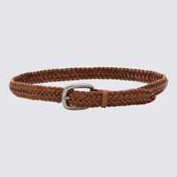 Curele Golden Goose Brown Leather Belt Barbati