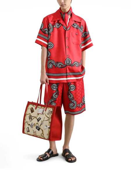 Pantaloni Dolce & Gabbana Dolce & Gabbana Red Silk Shorts RED Barbati (BM 18007413) 2