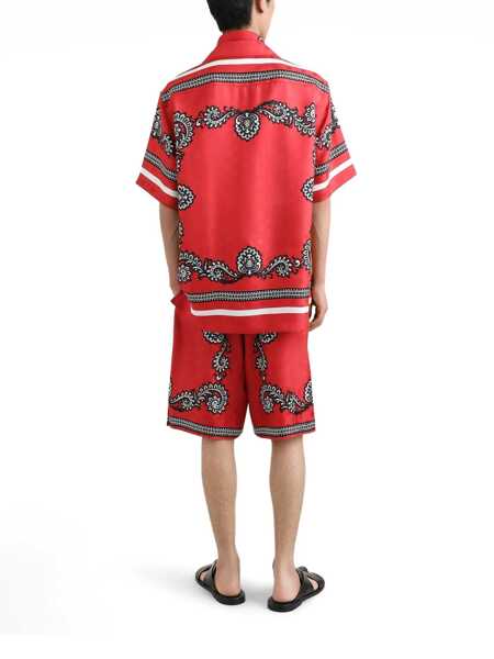 Pantaloni Dolce & Gabbana Dolce & Gabbana Red Silk Shorts RED Barbati (BM 18007413) 3