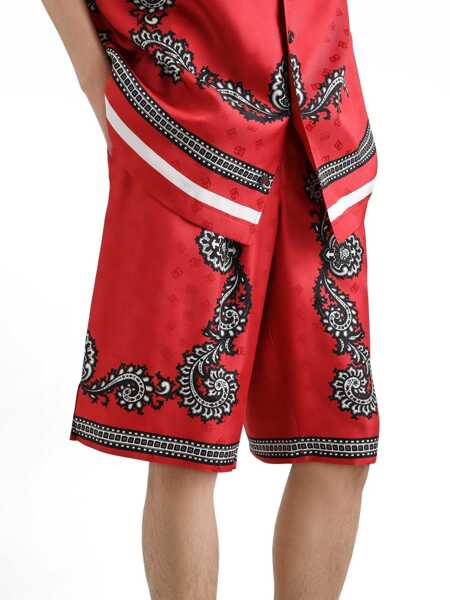Pantaloni Dolce & Gabbana Dolce & Gabbana Red Silk Shorts RED Barbati (BM 18007413) 4