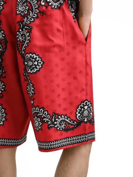 Pantaloni Dolce & Gabbana Dolce & Gabbana Red Silk Shorts RED Barbati (BM 18007413) 5