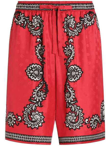 Pantaloni Dolce & Gabbana Dolce & Gabbana Red Silk Shorts RED Barbati (BM 18007413) 1