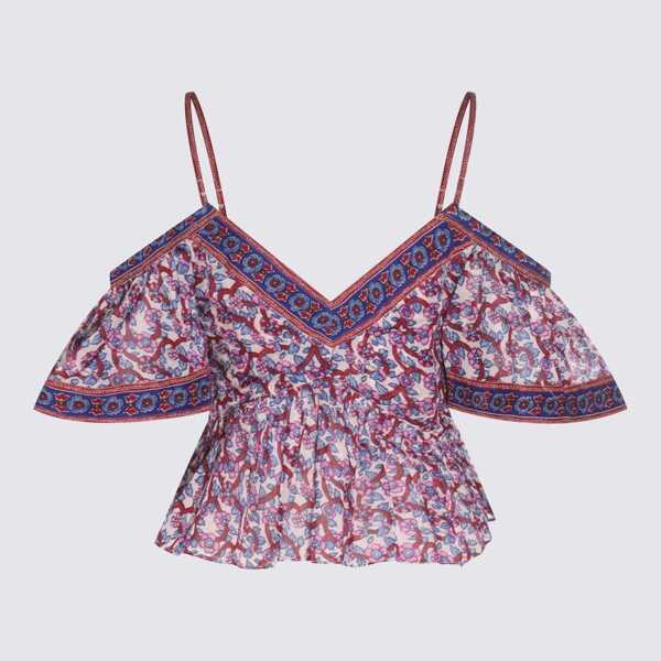 Topuri Isabel Marant Isabel Marant toile Multicolour Cotton Shirt Beige Femei (BM 18007821) 2