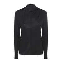Topuri Jil Sander Black Viscose Stretch Top Femei
