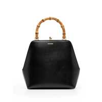 Genti de mana Jil Sander Black Leather Goji Top Handle Bag Femei