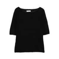 Pulovere Majestic Filatures Black Linen Sweater Femei