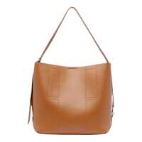 Genti de umar Hogan Cognac Brown Calf Leather Shoulder Bag Femei