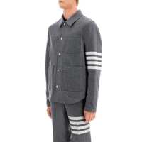 Geci Thom Browne pentru Barbati - Geci Thom Browne Thom Browne Med Grey Wool Casual Jacket GREY Barbati (BM 18009135) - B-mall.ro