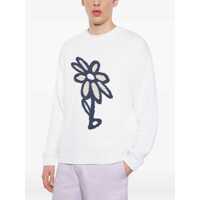 Pulovere Maison Kitsuné White Cotton Knitwear Barbati