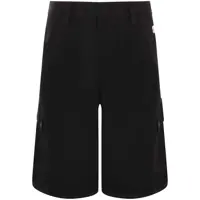 Pantaloni Black Cargo Shorts With Belt Loops In Cotton Man Barbati